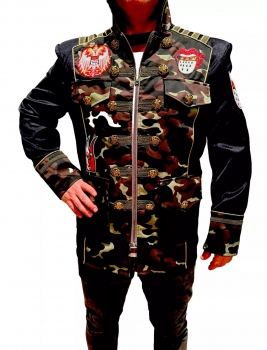 Karnevalskostüm Herren Militär ARMY Camouflage Hochwertige Jacke Fasching Patch